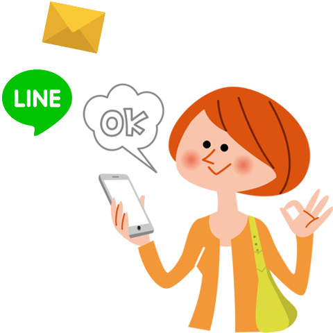 写真とお知らせをLINEにもメールを送れます